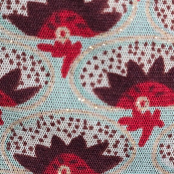 Vintage 90s Y2K Boho Print Sleeveless Mesh Top With Glitter Size L  Brown - Picture 4 of 7